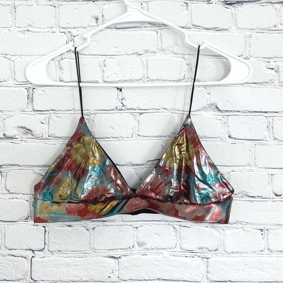Urban Outfitters Other - UO Out From Under metallic floral bralette festival abstract size large